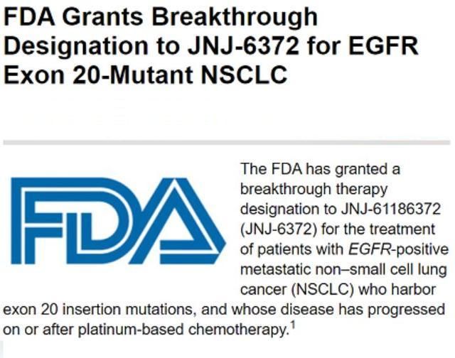 Janssen Announces U.S. FDA Breakthrough Therapy Designation Granted for JNJ-6372 for the Treatment of Non-Small Cell Lung Cancer